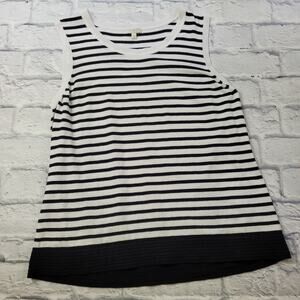 Talbots Factory Classic Black & White Knit Sleeveless Top size XL